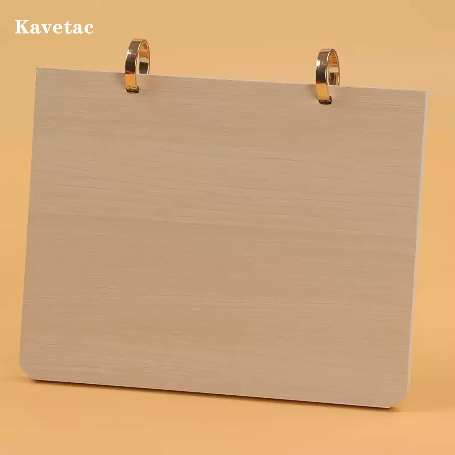 KAVETAC 12x12cm Natural Wood Desk Calendar Holder, Sturdy Calendar Stand for Custom DIY Calendars