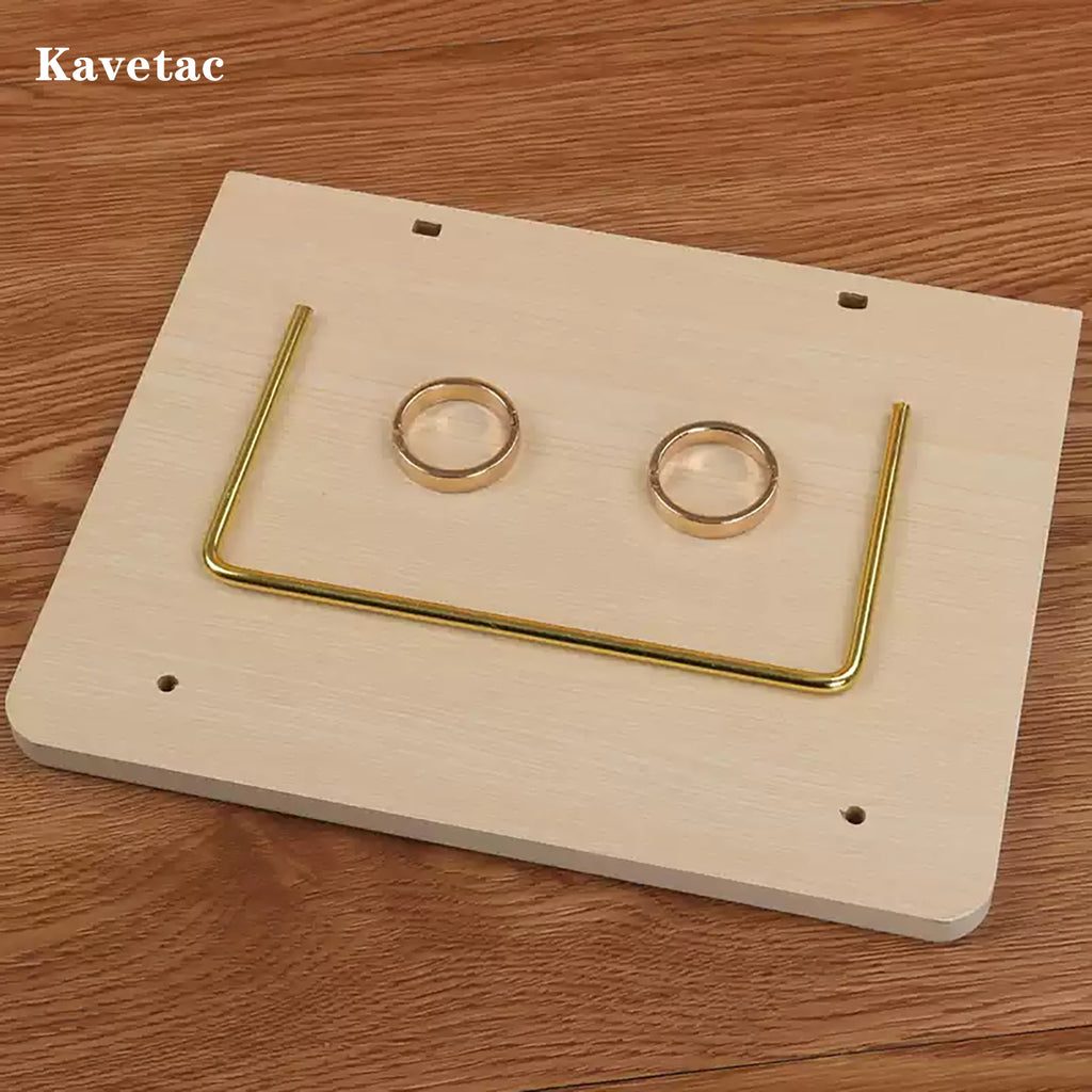 KAVETAC 12x12cm Natural Wood Desk Calendar Holder, Sturdy Calendar Stand for Custom DIY Calendars