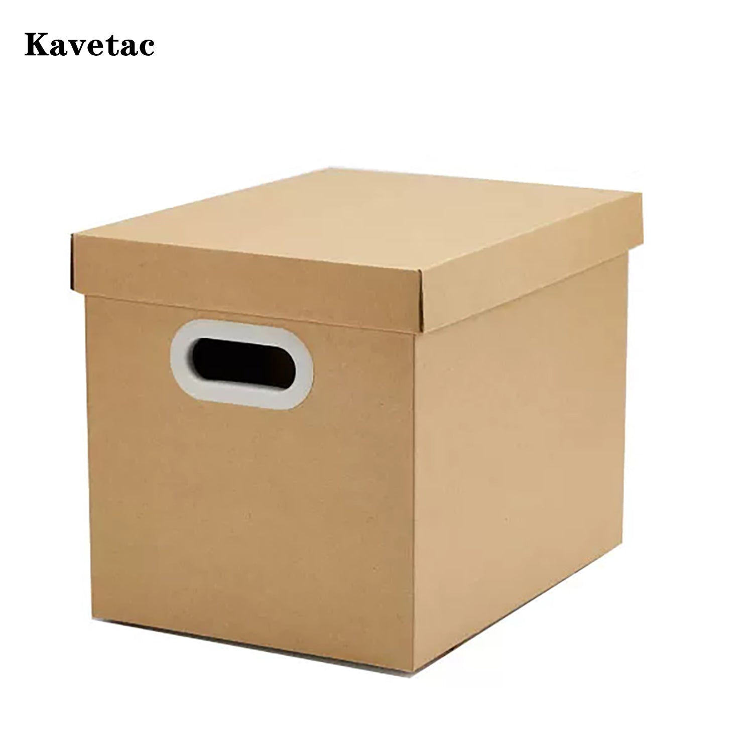 KAVETAC Sturdy Paper Storage Box with Handle, Reinforced Structure Organizer Box for Home & Office Use