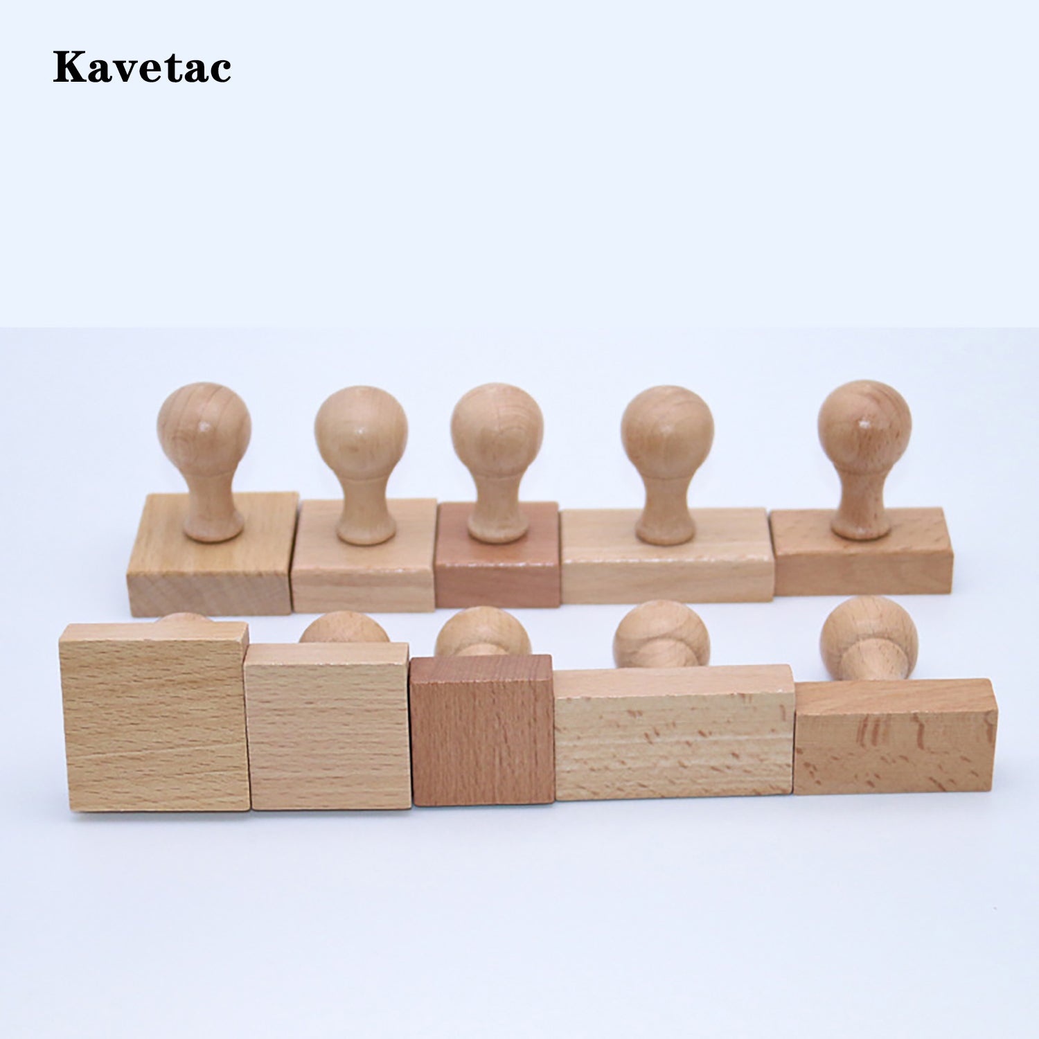 KAVETAC Personalized Wooden Address Stamp, Custom Wood Handle Seal
