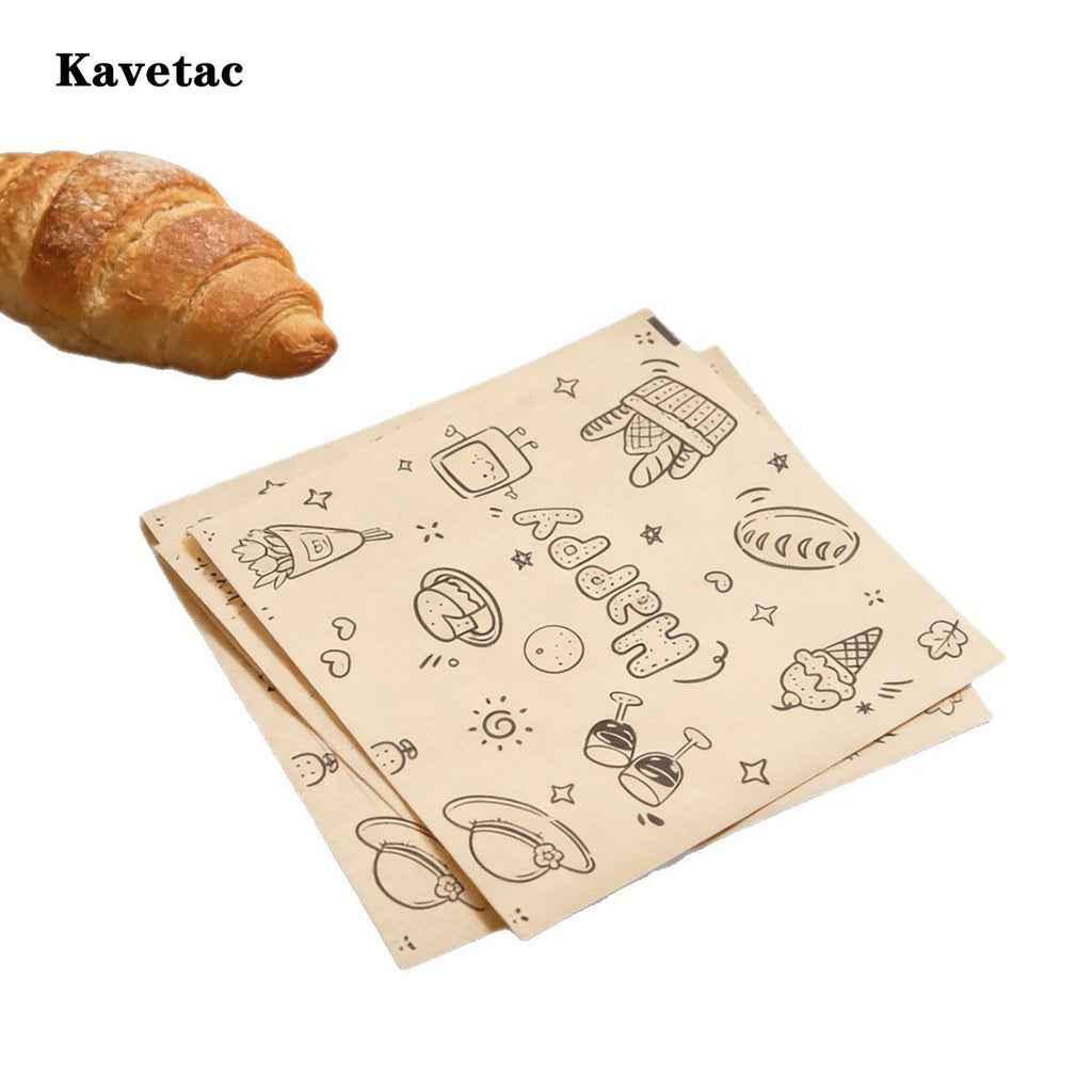 KAVETAC Greaseproof Food Wrappers, 100 Sheets 8x8 inch Waterproof