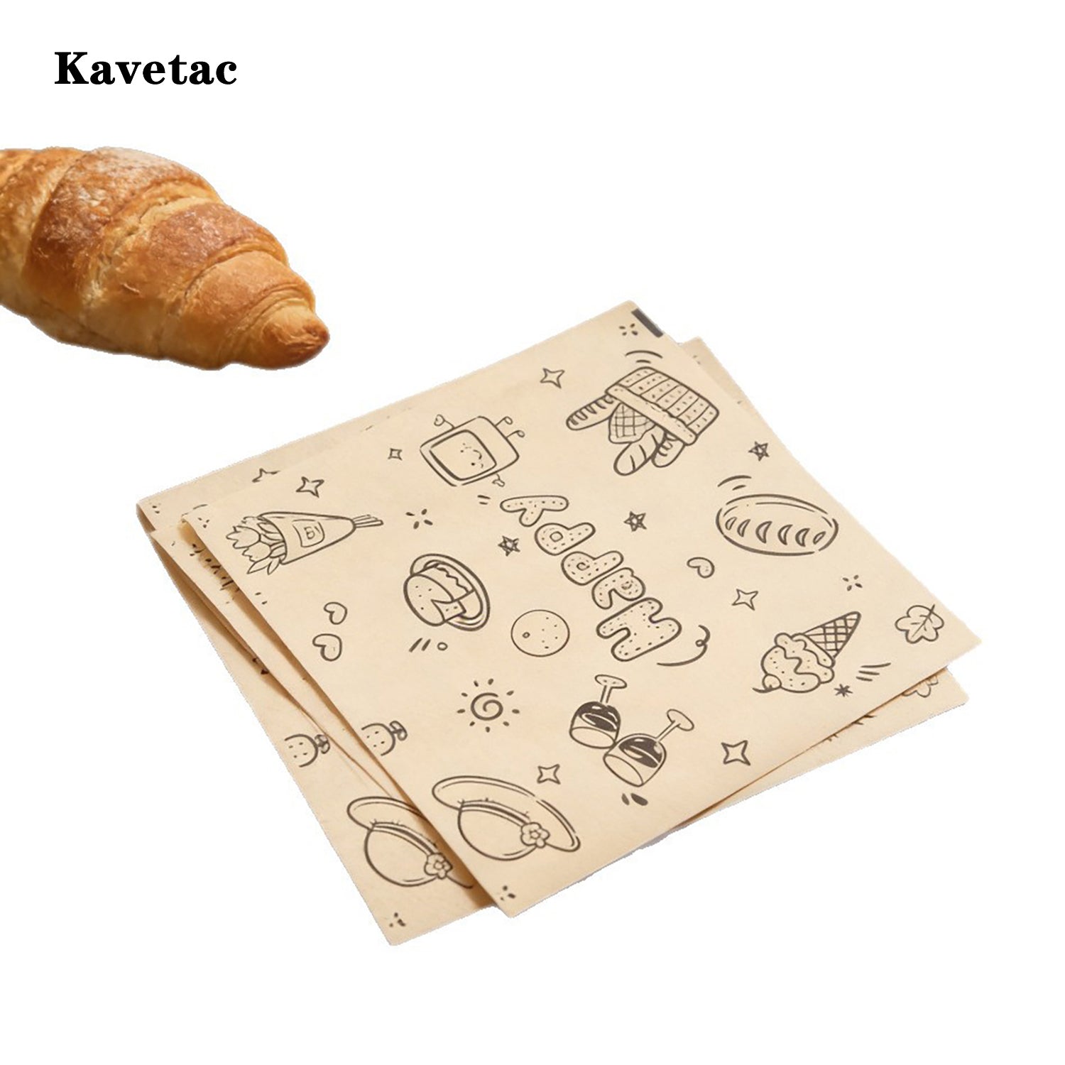 KAVETAC Greaseproof Food Wrappers, 100 Sheets 8x8 inch Waterproof