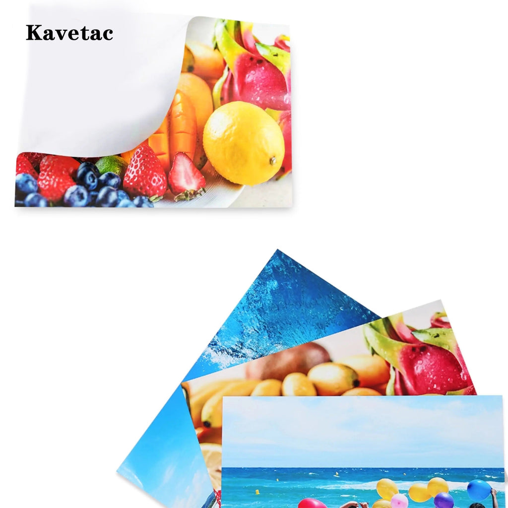 KAVETAC Glossy Adhesive Photo Paper, A4 Size, 20 Sheets, Waterproof Self-Stick Photo Paper for Inkjet Printers