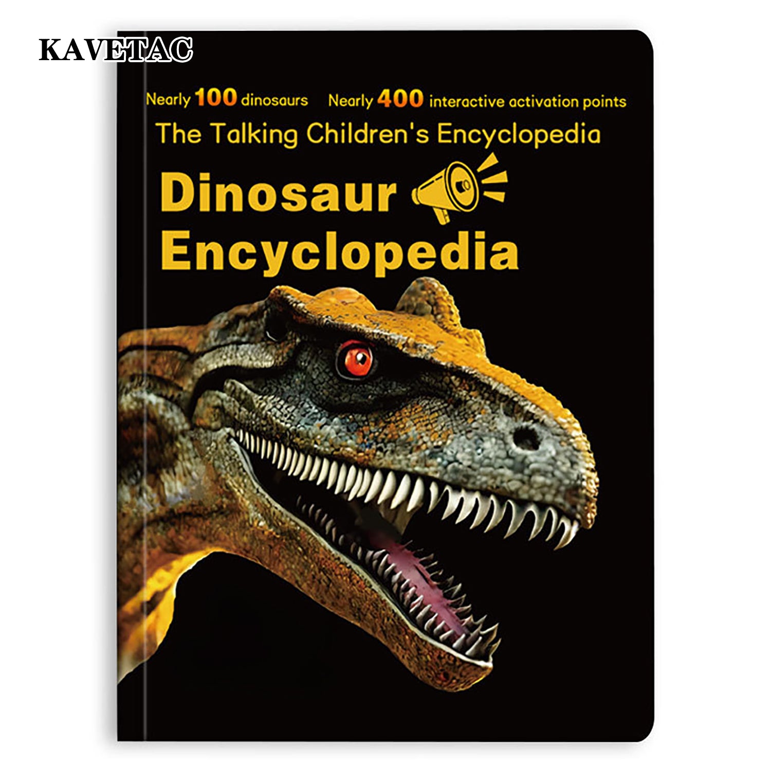 KAVETAC Children's Encyclopaedias, Interactive Dinosaur Talking Book with Over 400 Activation Points, Educational Science Toy for Kids