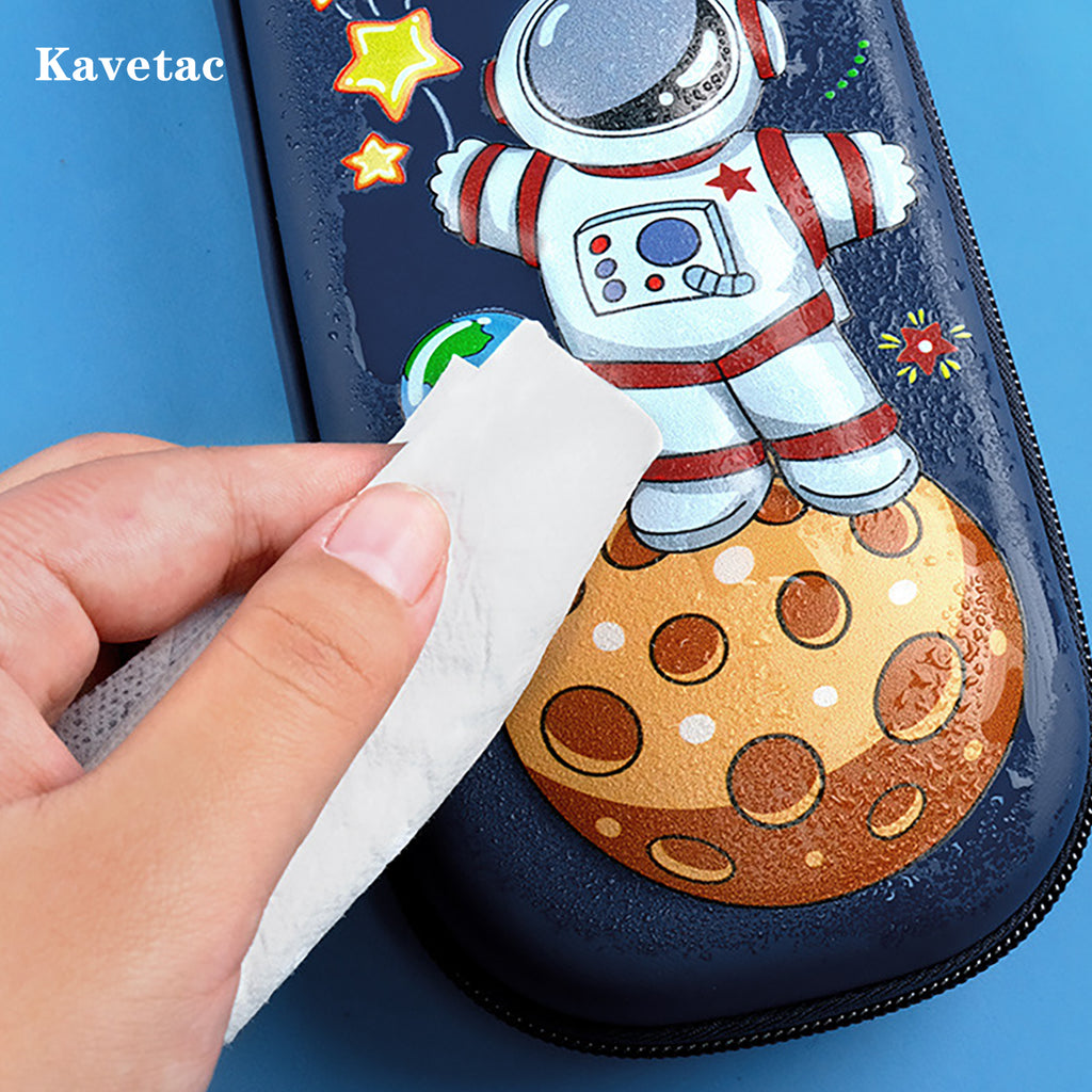 KAVETAC 3D Astronaut Pencil Case, Multi-Layer Large Capacity Waterproof Pencil Box for Kids & Students