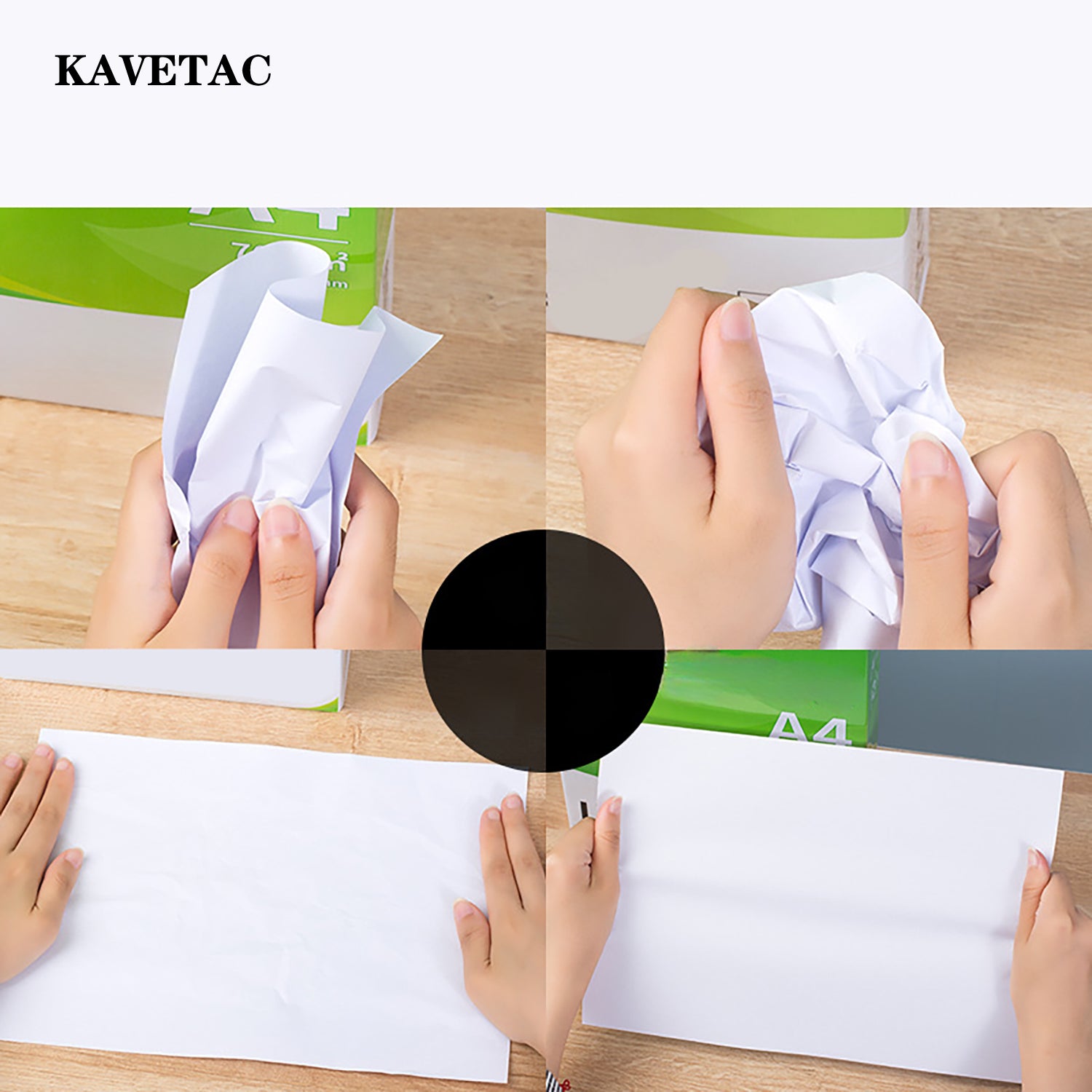 KAVETAC Duplicating Paper, A4 80g Thick Copy Paper, 500 Sheets/Pack, Durable & Smooth for Home & Office Printing