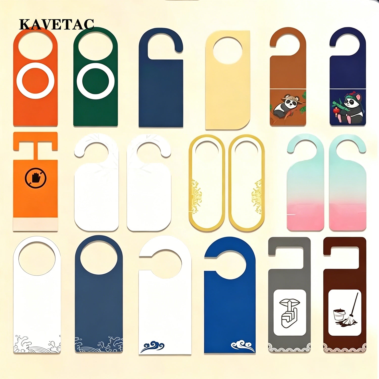 KAVETAC Custom Door Hangers, 200PCS Paper Tags for Hotels, Homestays & Offices, Various Shapes & Designs Available