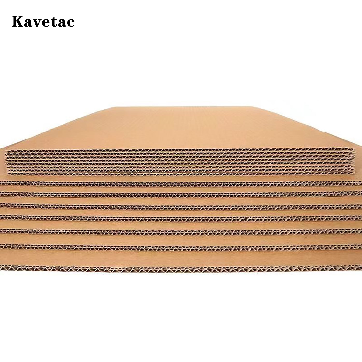 KAVETAC Corrugated Cardboard Sheets, 3-Ply Thick Customizable Kraft Paper for Shipping Packaging & DIY Crafts