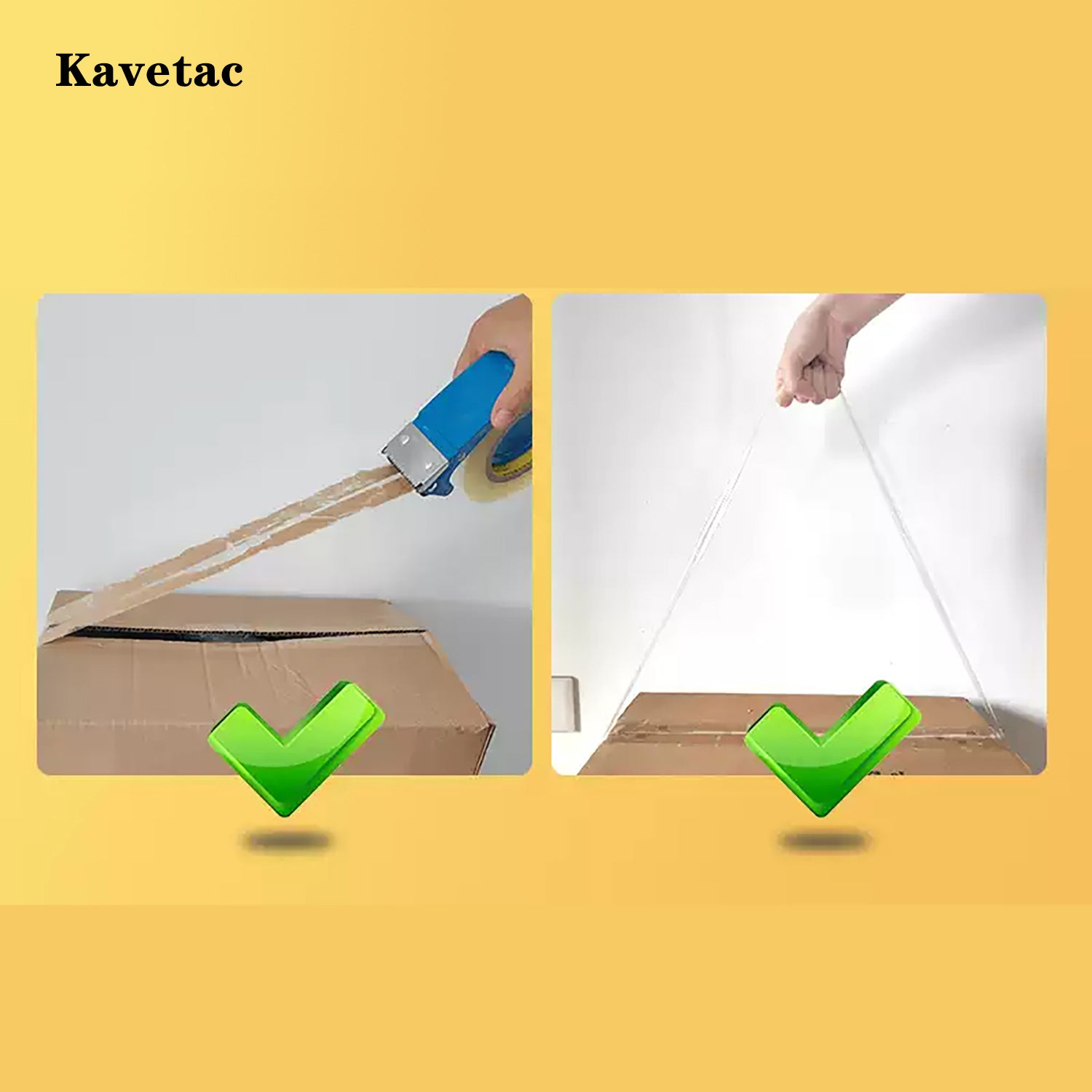 KAVETAC Clear Packing Tape, Heavy Duty Adhesive Shipping Tape for Moving & Storage