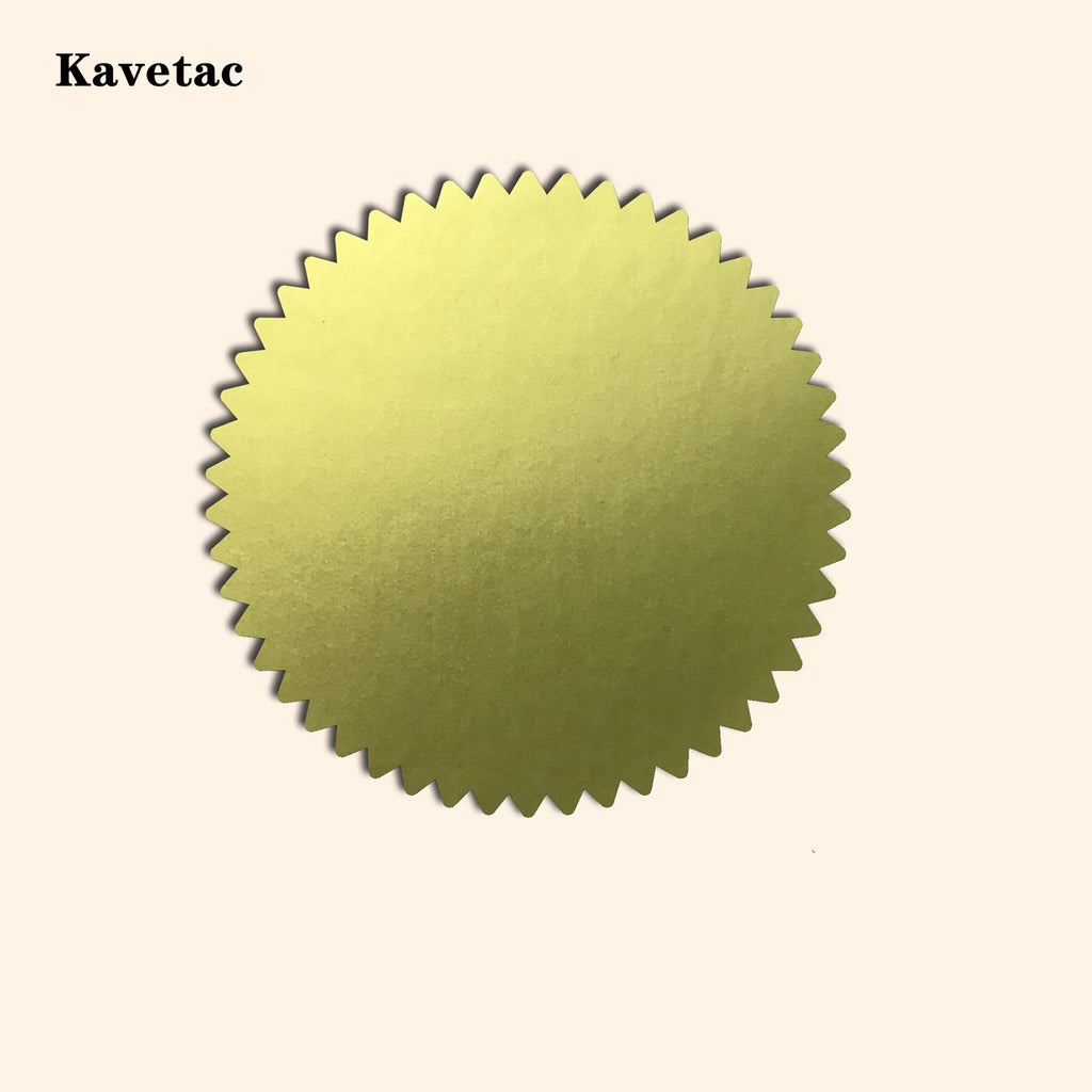 KAVETAC Round Gold Foil Stickers, 2" Self-Adhesive Seals (25 Sheets, 200 Labels)