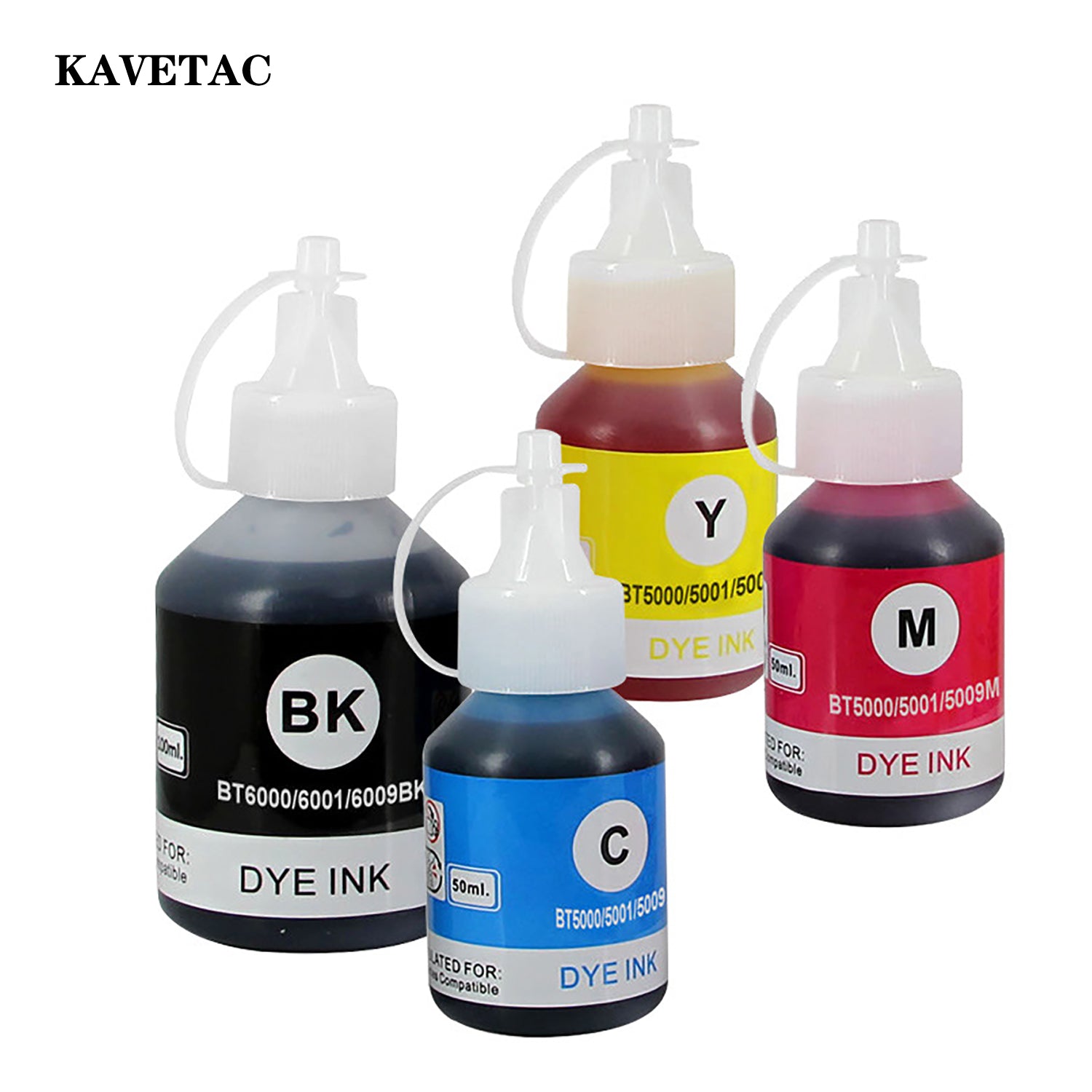 KAVETAC Printer Duplicating Ink, Universal 4-Color Refill Ink Bottles, Eco-Friendly Dye Ink for Inkjet Printers