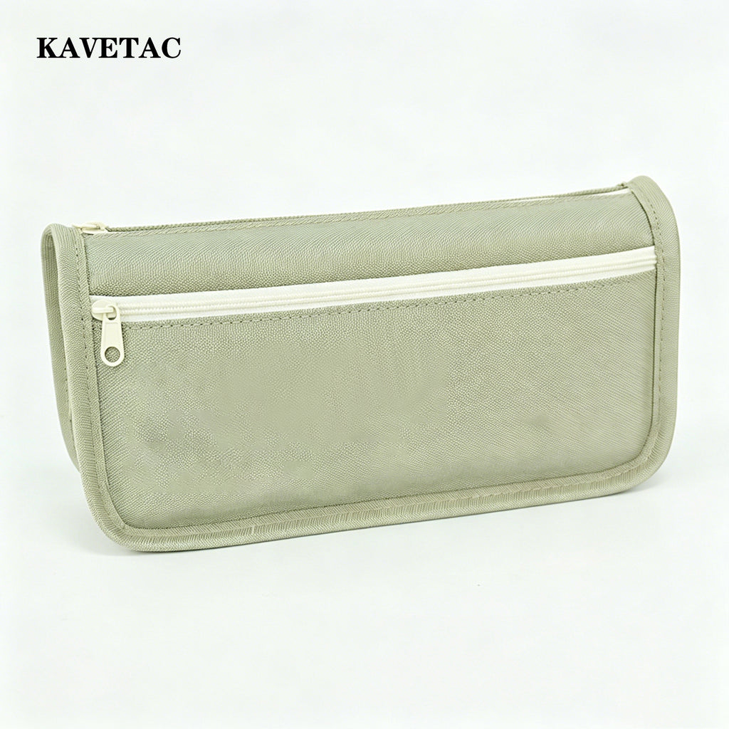 KAVETAC Pencil Cases, Double-Layer Zipper Pencil Bag, Large Capacity Canvas Stationery Organizer with Custom Logo Available
