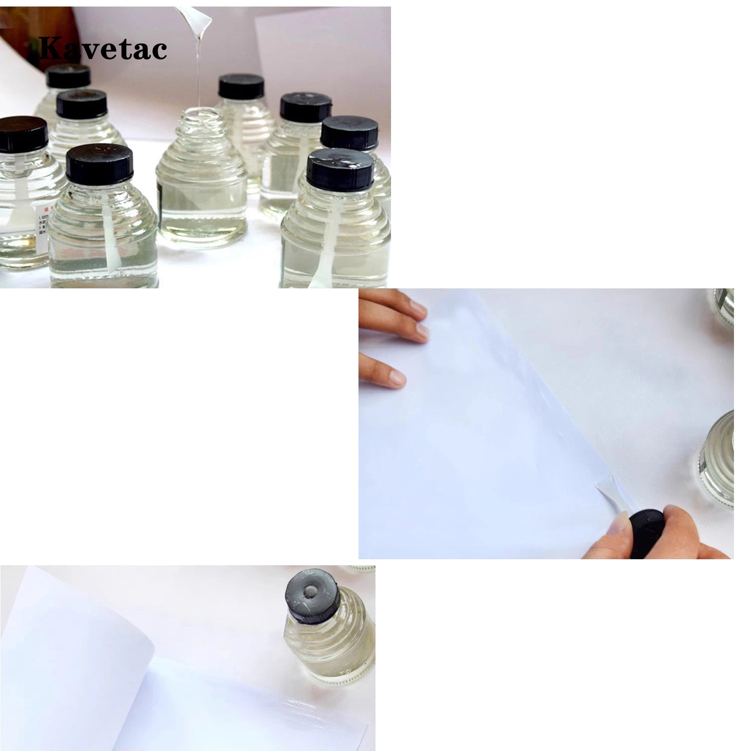 KAVETAC Clear Liquid Glue with Brush, Non-Toxic Adhesive for School & Office
