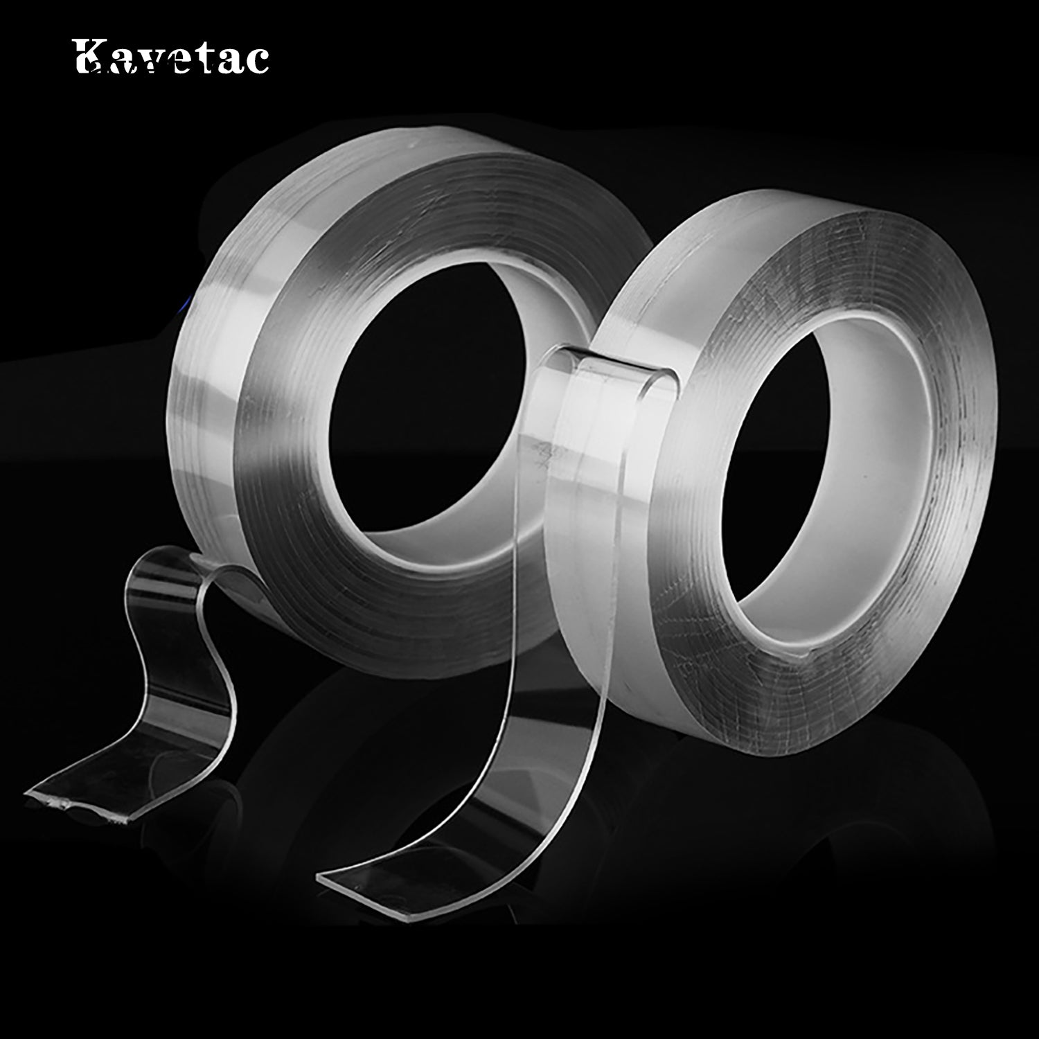 KAVETAC Nano Double-Sided Adhesive Tape, Reusable Clear Sticky Tape for Home & Office
