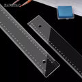 KAVETAC Precision Drawing Rulers, Laser-Cut Clear Plastic Rulers, Non-Bending Measuring Tools for Drafting & Art Projects