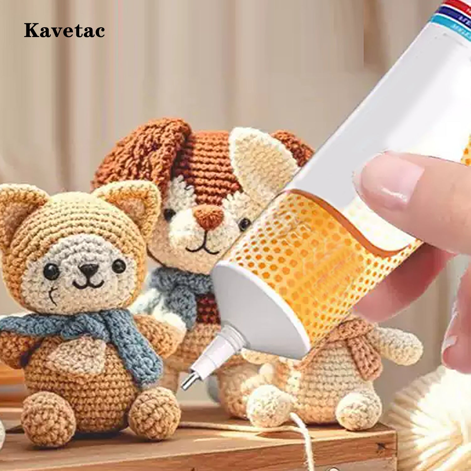 KAVETAC Clear Craft Glue for DIY Projects, Non-Toxic Adhesive Cement for Hobbyists