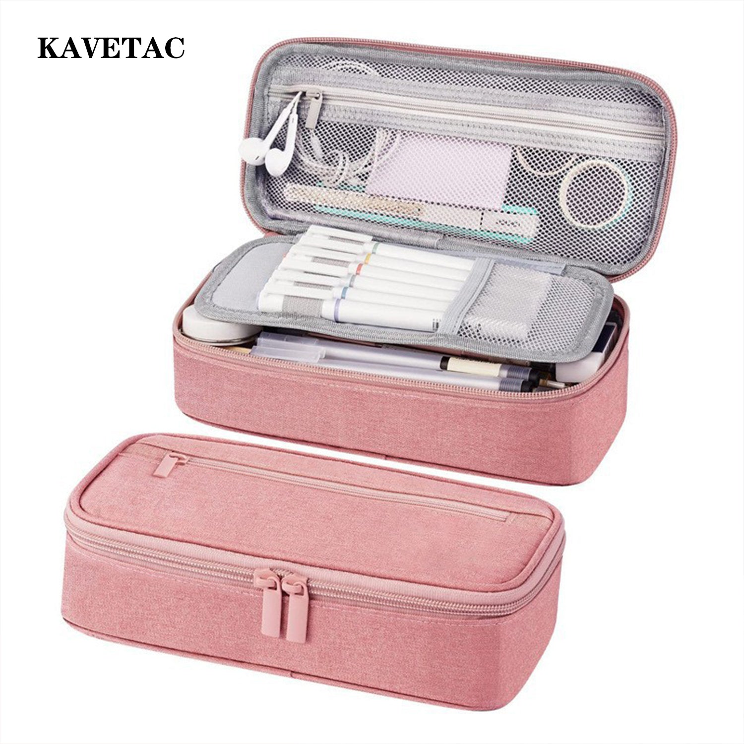 KAVETAC Pencil Case, Large Storage Organizer for Stationery, Back - to - School Essential, Teacher Must - have, Big Pencil Pouch, Marker Case School Supplies for College & High School