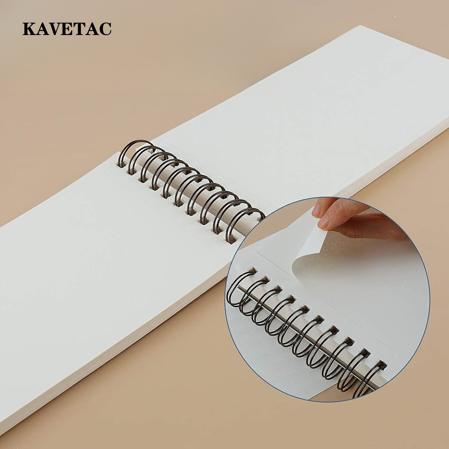 KAVETAC Drawing Paper, Spiral Bound Sketch Book, 100 Sheets Acid-Free Heavyweight Paper for Artists