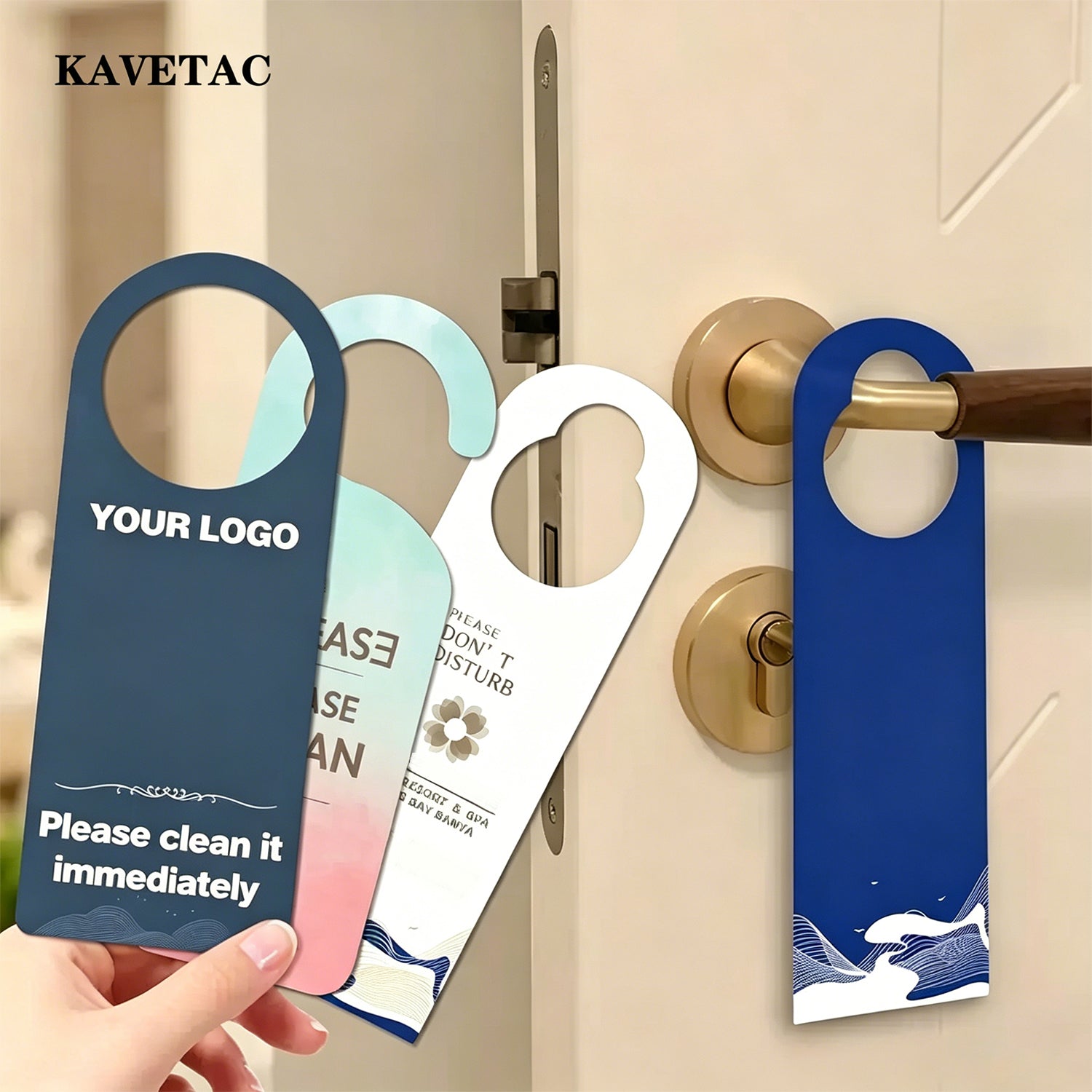 KAVETAC Custom Door Hangers, 200PCS Paper Tags for Hotels, Homestays & Offices, Various Shapes & Designs Available