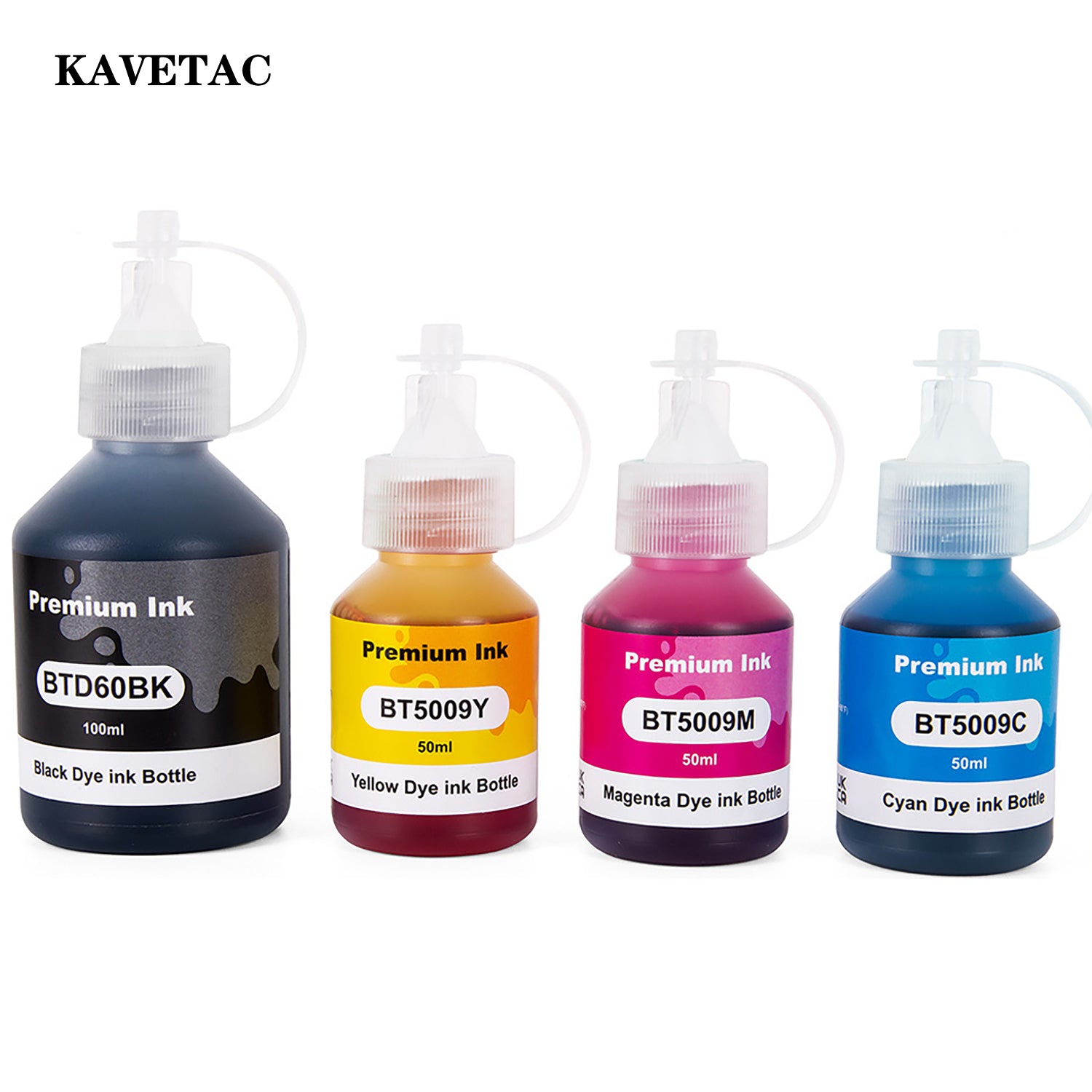 KAVETAC Printer Duplicating Ink, Universal 4-Color Refill Ink Bottles, Eco-Friendly Dye Ink for Inkjet Printers