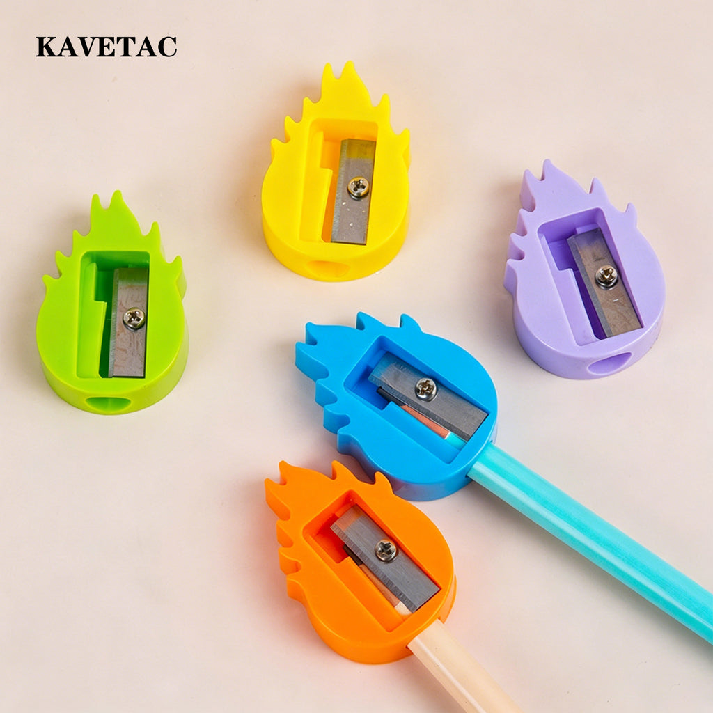KAVETAC Pencil Sharpeners, 5-Pack with 3 Styles Available, Colorful Plastic Pencil Sharpener for Students