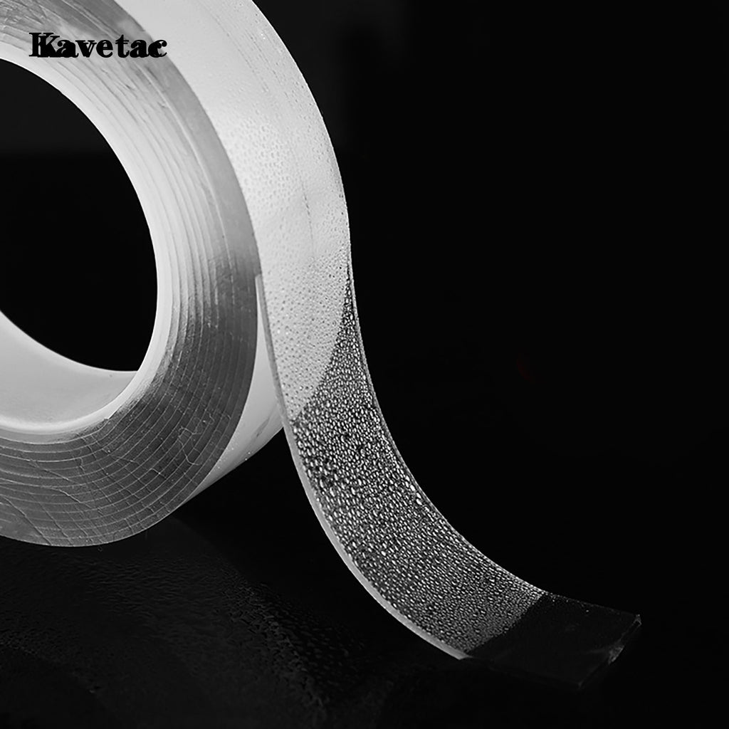 KAVETAC Nano Double-Sided Adhesive Tape, Reusable Clear Sticky Tape for Home & Office