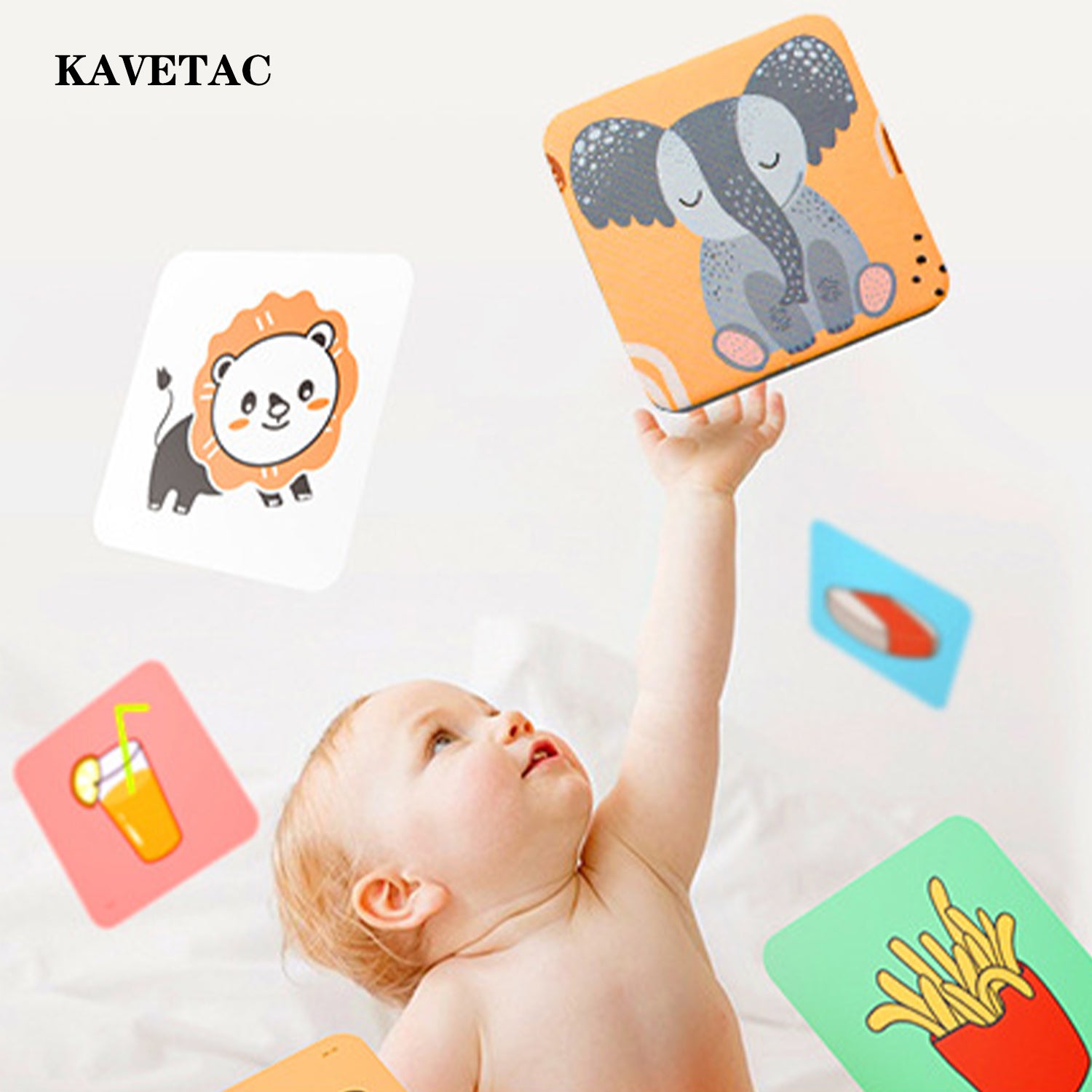 KAVETAC Early education vocabulary cards featuring English words for animals