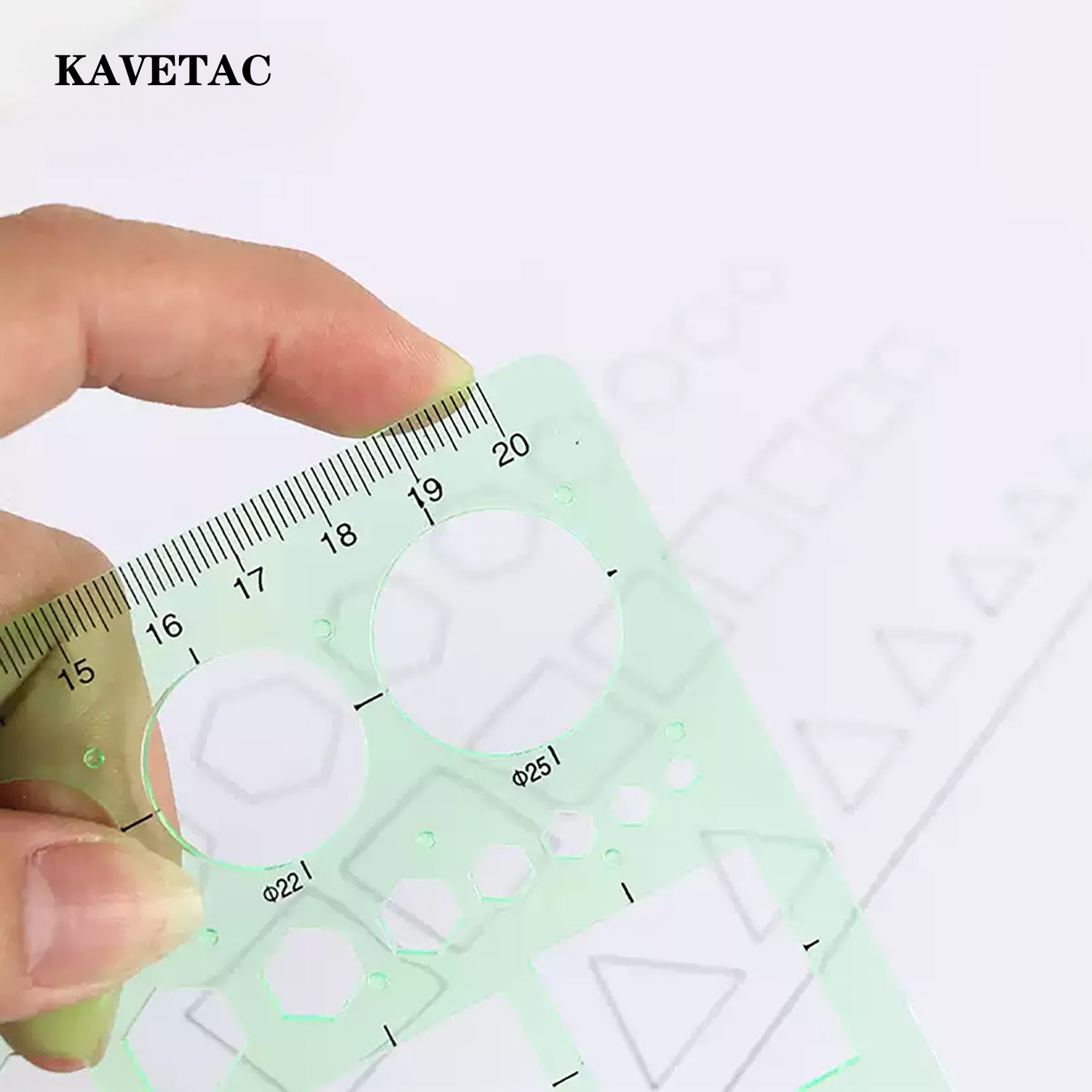 KAVETAC Drawing Templates, 6-Pack Geometric Stencil Ruler Set, Multi-Shape Plastic Drafting Templates for School, Office & Art Projects