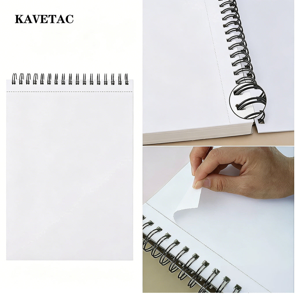 KAVETAC 9" x 12" Sketch Book, Top Spiral Bound Sketch Pad, 100 Sheets 68lb/100gsm Acid-Free Drawing Paper, Art Sketchbook for Drawing Pad for Kids Artists & Beginners Professional Art Supplies for Adults