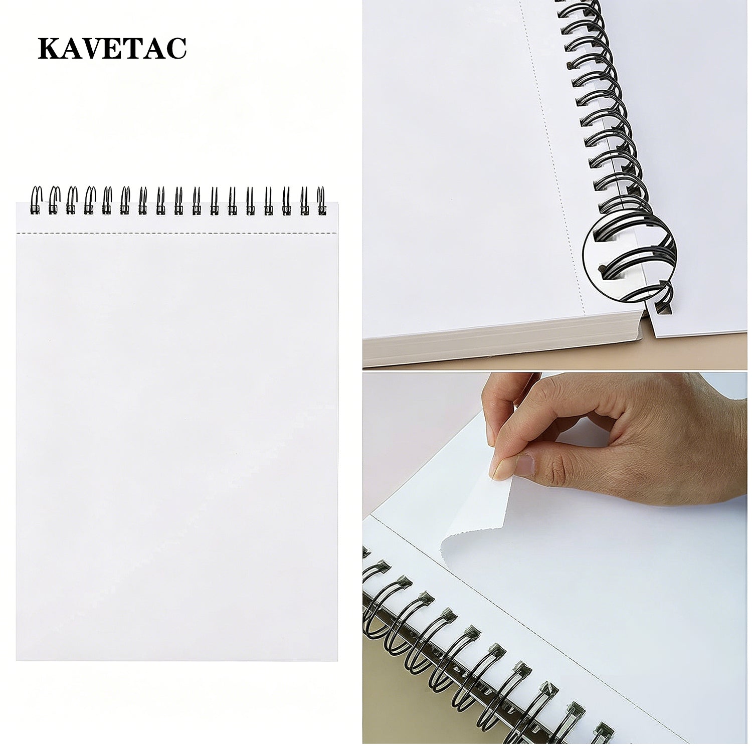 KAVETAC 9" x 12" Sketch Book, Top Spiral Bound Sketch Pad, 100 Sheets 68lb/100gsm Acid-Free Drawing Paper, Art Sketchbook for Drawing Pad for Kids Artists & Beginners Professional Art Supplies for Adults