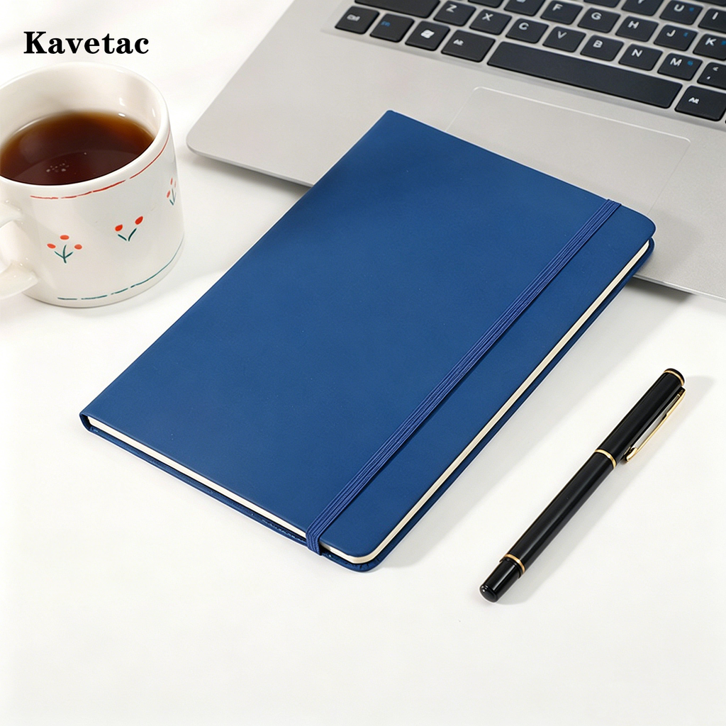KAVETAC A5 Hardcover Copybooks, 200 Pages (100 Sheets) Lined Journal with Elastic Band, 145x210mm
