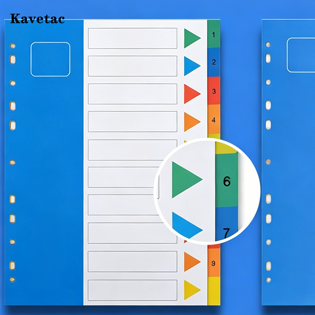 KAVETAC Colorful Directory Paper Tabs, Reusable Binder Dividers for School & Office Organization