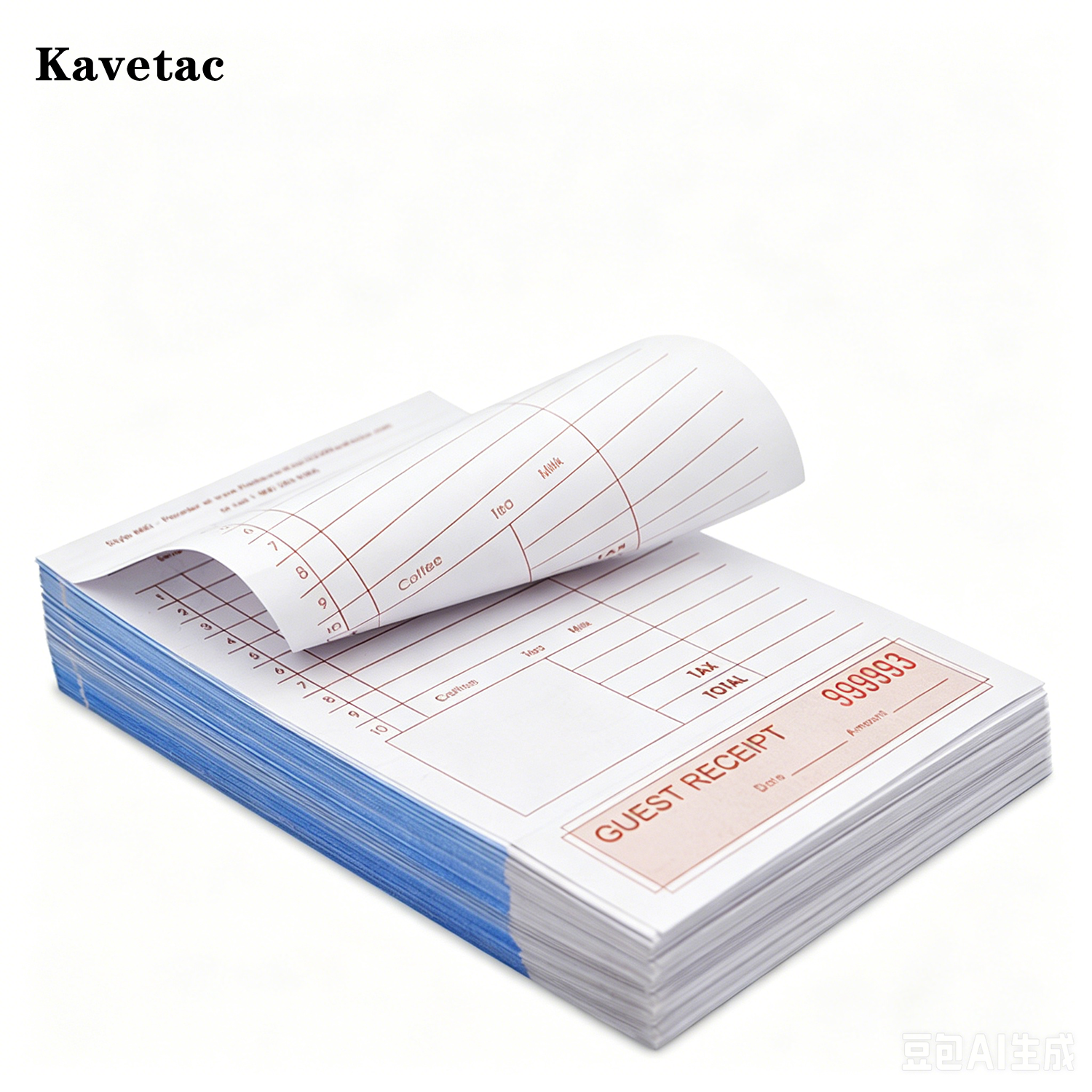KAVETAC Guest Check Books, Restaurant Order Pads for Servers, 50 Sheets/Pad, Carbonless & Customizable