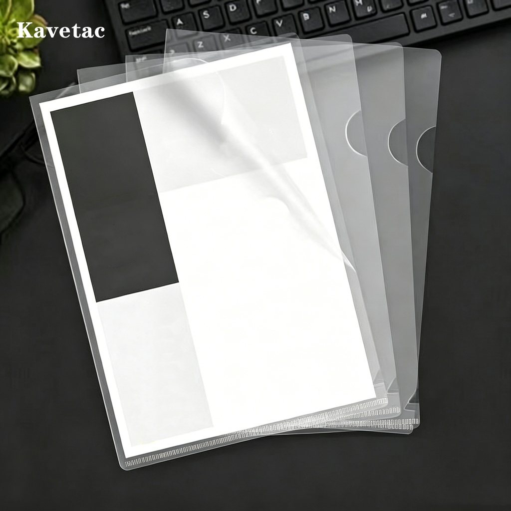 KAVETAC Document Covers, A4 Clear L-Type Plastic File Sleeves, 30 Pack Waterproof Single Sheet Protectors