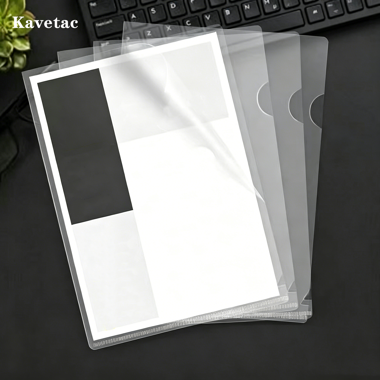 KAVETAC Document Covers, A4 Clear L-Type Plastic File Sleeves, 30 Pack Waterproof Single Sheet Protectors